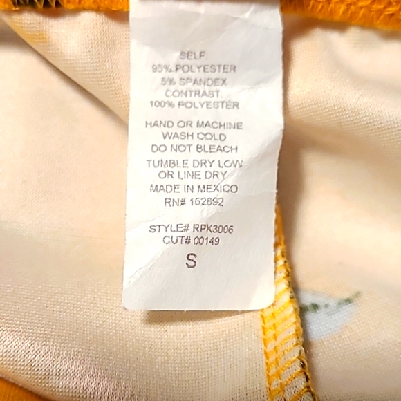 O'Delilah cute floral romper dress S Yellow spaghetti straps lace on back summer - Picture 8 of 8